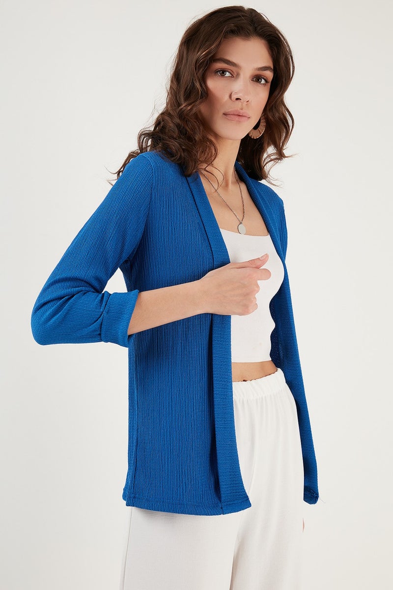 Lela Collar and Sleeve Folded Seersucker Kimono Cardigan Women's Cardigan 5869014 - Image 3
