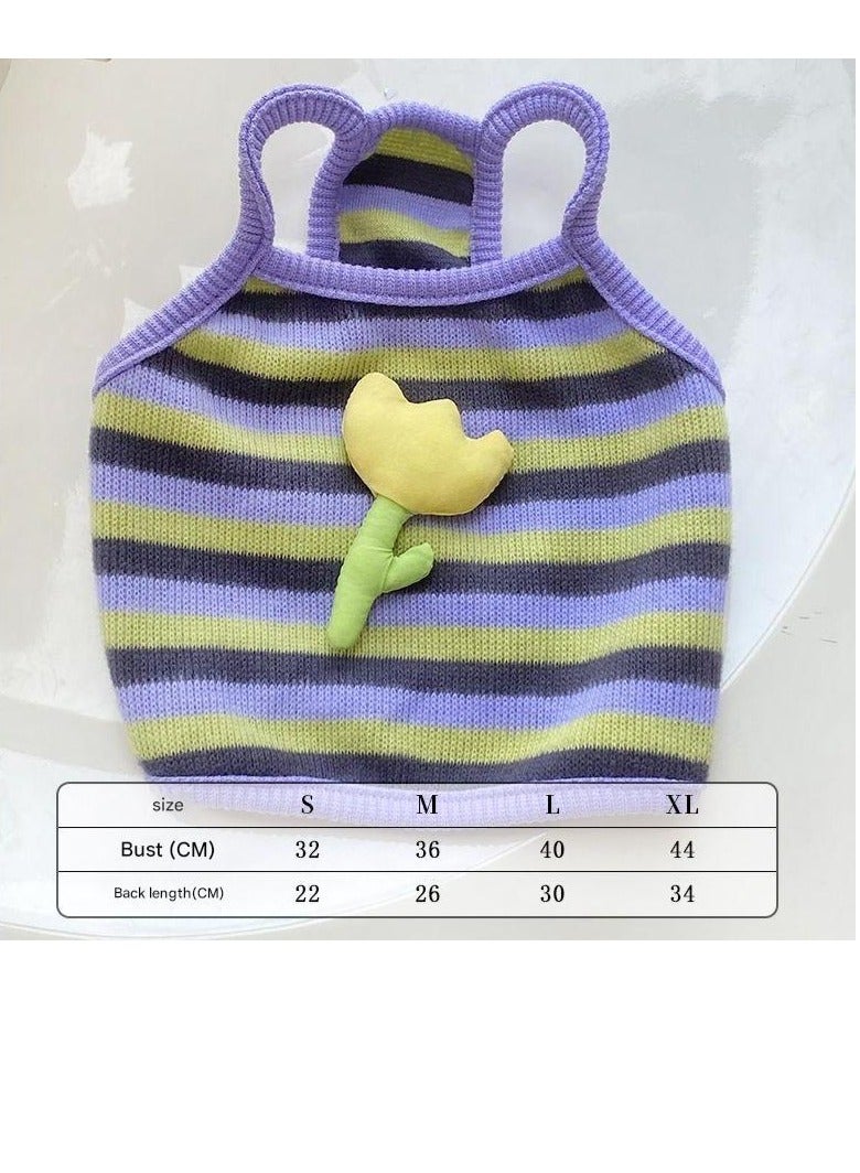 A.M Dog Supplies Dog Clothing Pure Cotton Dog Clothes Keep Your Furry Friend Cool and Comfortable in Hot Weather Adorable  Tulip Design 3D Stylish Thin Breathable Dog Supplies - Image 2