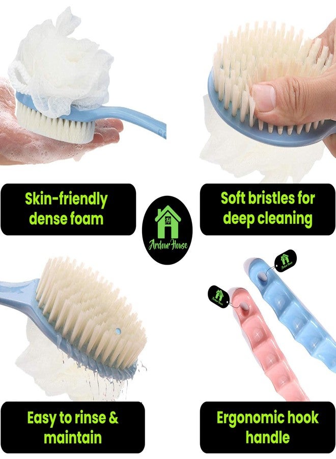 Ardour House 2-in-1 Back Scrubber with Long Handle | Exfoliating Body Brush with Soft Loofah & Firm Bristles | Shower Tool for Deep Cleansing, Dry Brushing & Skin Glow | For Men & Women - Image 2