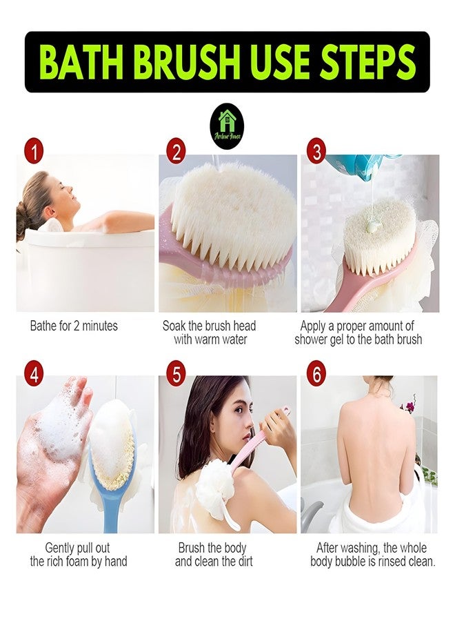 Ardour House 2-in-1 Back Scrubber with Long Handle | Exfoliating Body Brush with Soft Loofah & Firm Bristles | Shower Tool for Deep Cleansing, Dry Brushing & Skin Glow | For Men & Women - Image 5