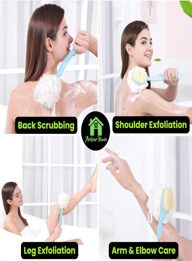 Ardour House 2-in-1 Back Scrubber with Long Handle | Exfoliating Body Brush with Soft Loofah & Firm Bristles | Shower Tool for Deep Cleansing, Dry Brushing & Skin Glow | For Men & Women - Image 3