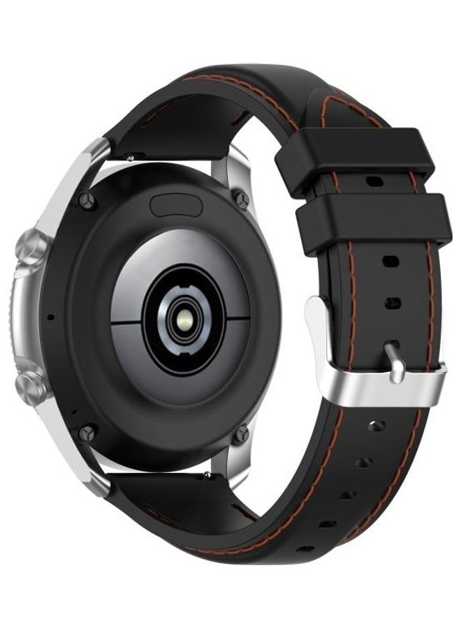 NIBEMINENT Silicone Replacement Strap Watchband For Samsung Galaxy Watch 3 45mm / Gear S3 22mm Black - Image 5