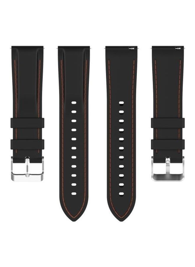 NIBEMINENT Silicone Replacement Strap Watchband For Samsung Galaxy Watch 3 45mm / Gear S3 22mm Black - Image 2