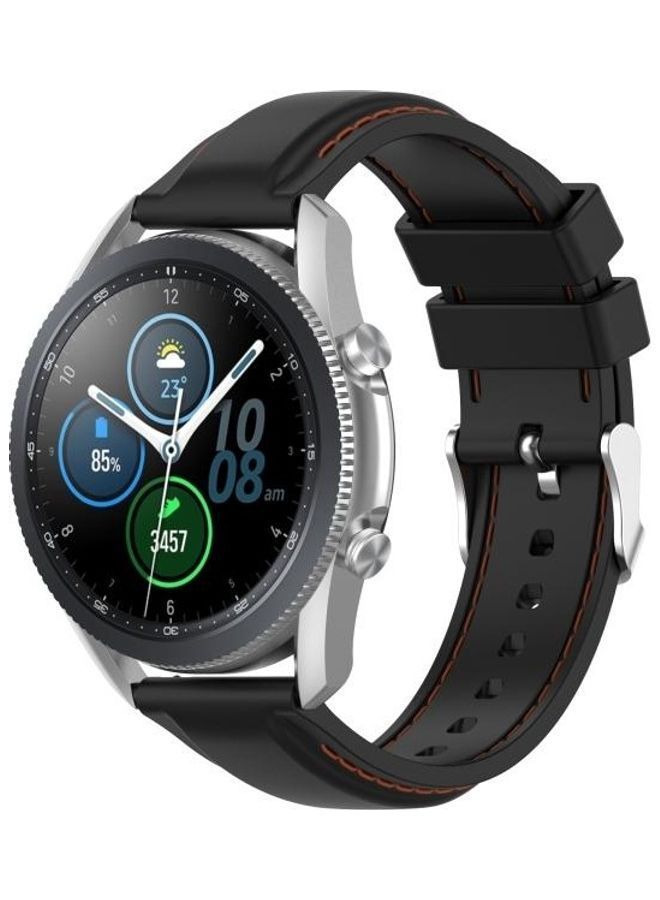 NIBEMINENT Silicone Replacement Strap Watchband For Samsung Galaxy Watch 3 45mm / Gear S3 22mm Black - Image 4