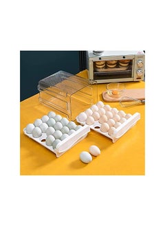 AMERTEER Egg Storage Solutions, Egg Drawer for Refrigerator, Double Layer Egg Holder Drawer Box Storage Container for Kitchen Fridge Organize, 40-Cavity  - Image 4