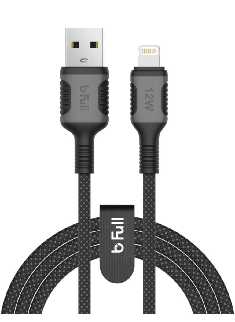 b Full - bFull  120CM Lightning Cable – Durable Braided USB to Lightning Charger with 12W Power Output and Standard Data Transfer for iPhones, iPads, and Apple Devices - Image 1
