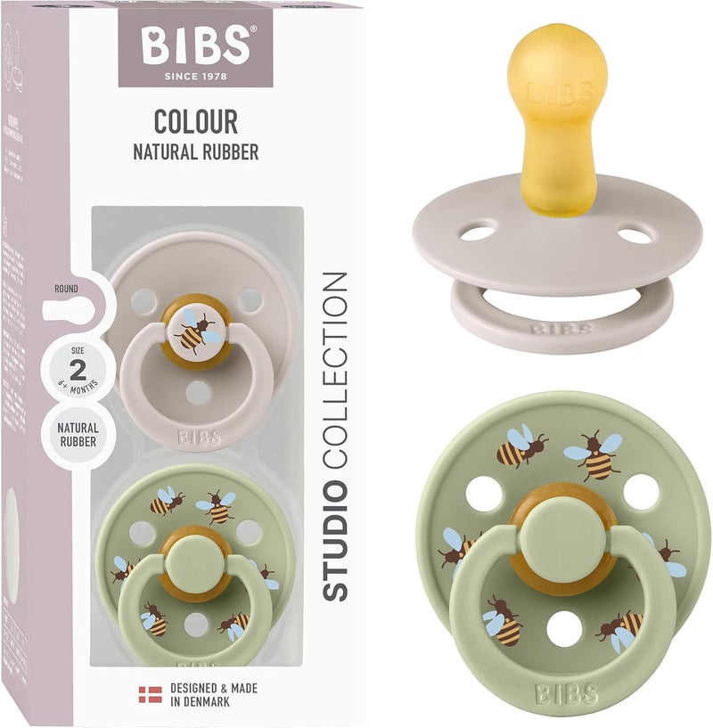BIBS Studio Colour Pacifier 2 Pack - Bumblebee Design - Image 1