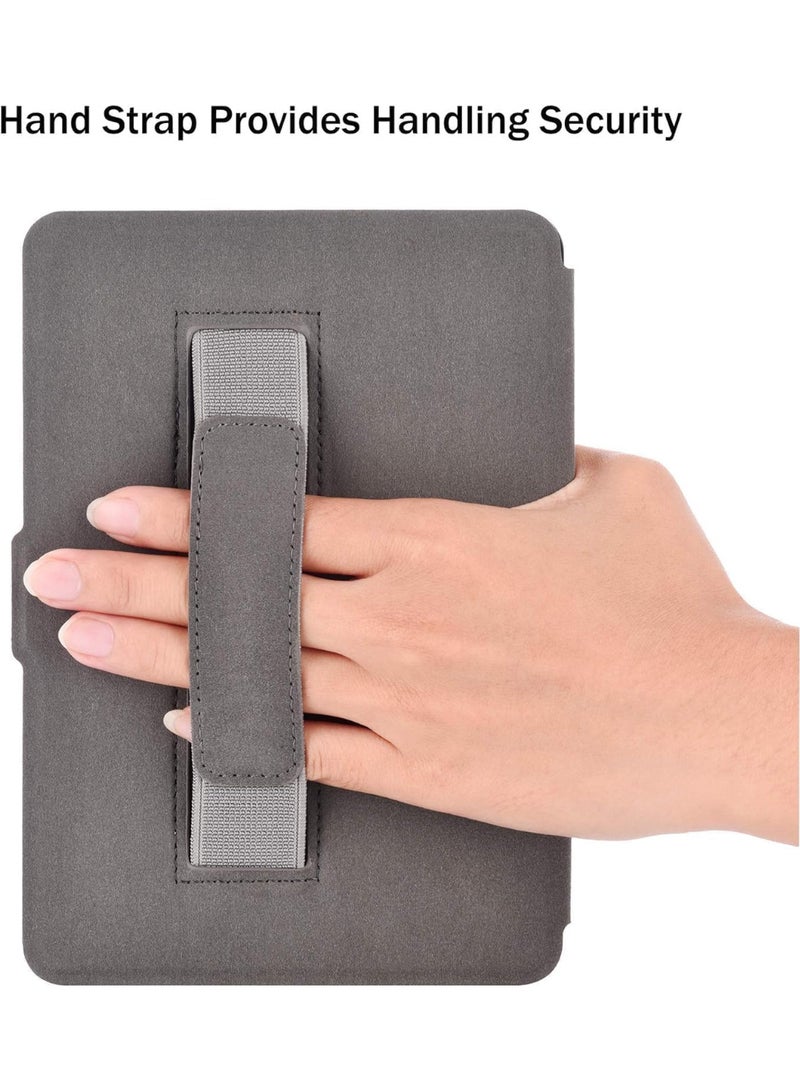 Slimshell Case Cover with Hand Strap Belt for 7" All-New Kindle Paperwhite 12th 2024 or Kindle Paperwhite Signature Edition 2024, Smart Shell with Auto Sleep/Wake (Grey)  - Image 3