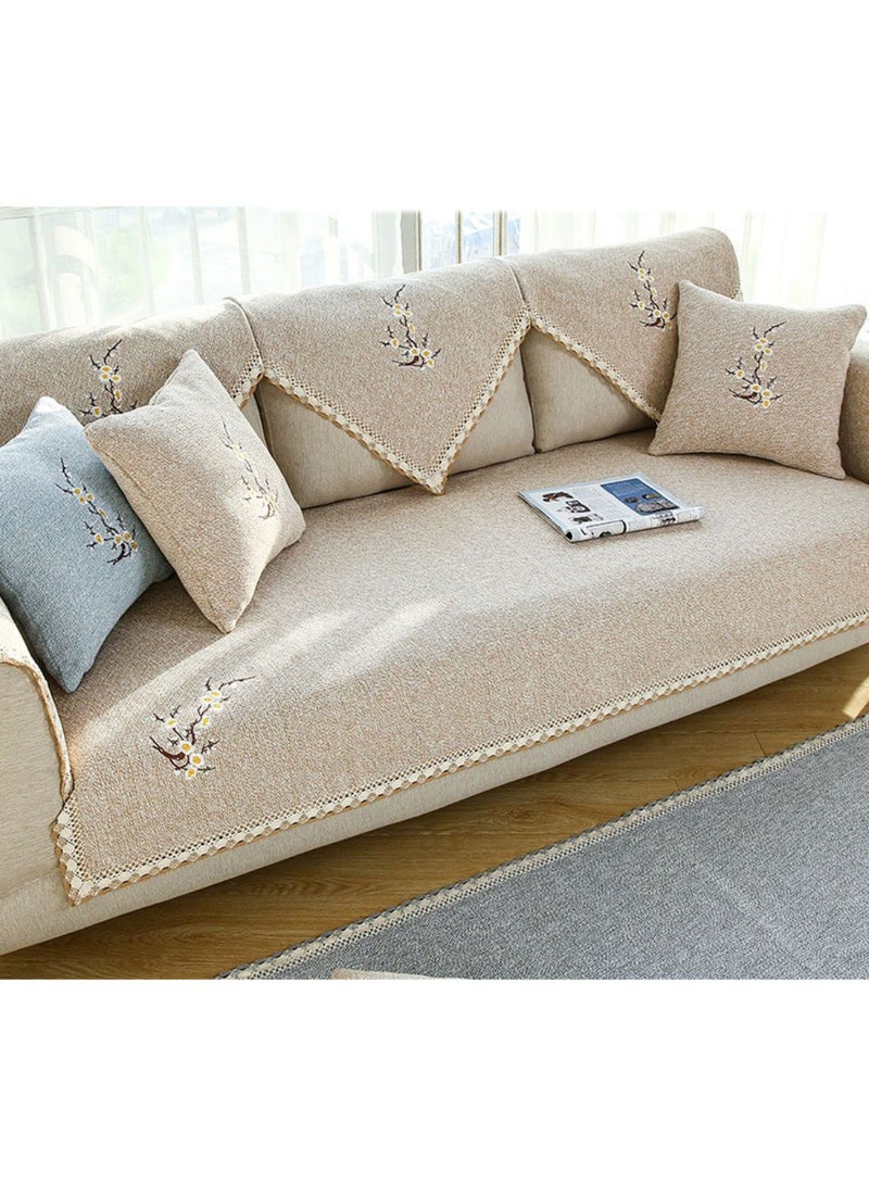 نيبمينينت غطاء للأريكة لين وبتصميم بسيط بيج 70-120سنتيمتر