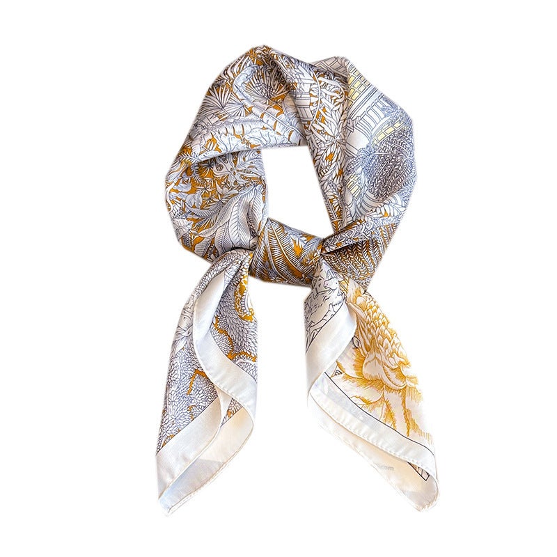 The Real Thing Is More Beautiful~ New Retro Sun Protection Small Silk Scarf, Professional Versatile Small Square Scarf, Headscarf, Women''s Decorative Scarf, Headband - Image 1