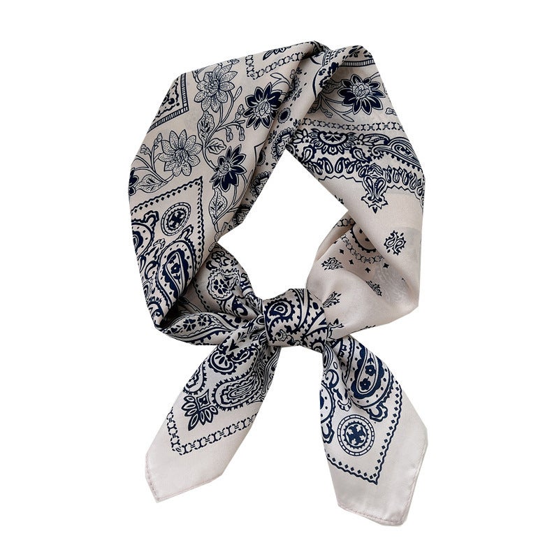 The Real Thing Is More Beautiful~ New Retro Sun Protection Small Silk Scarf, Professional Versatile Small Square Scarf, Headscarf, Women''s Decorative Scarf, Headband - Image 2