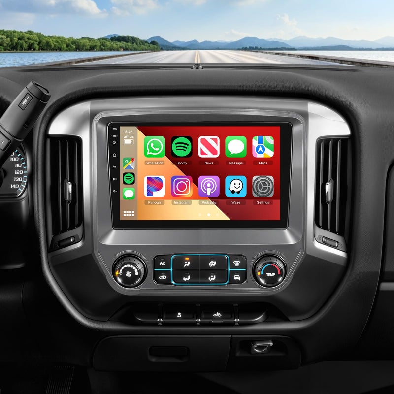 Podofo 4G64G Car Radio Stereo for Chevrolet Silverado 20142018 for GMC Sierra with Large Screen Wireless CarPlayAndroid Auto 101 1280 720P IPS Touch Screen Android 13 GPS WiFi DSP Camera - Image 2
