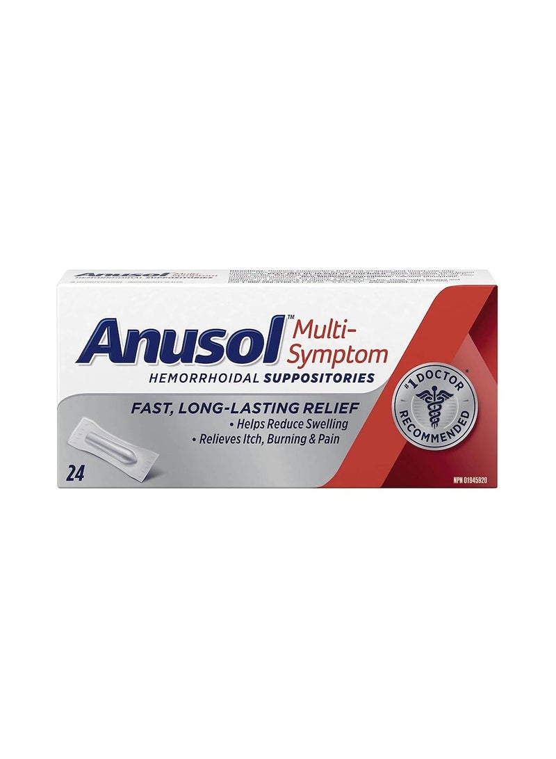 Anusol Multi-Symptom Hemorrhoidal Suppositories 24 Count - Image 1