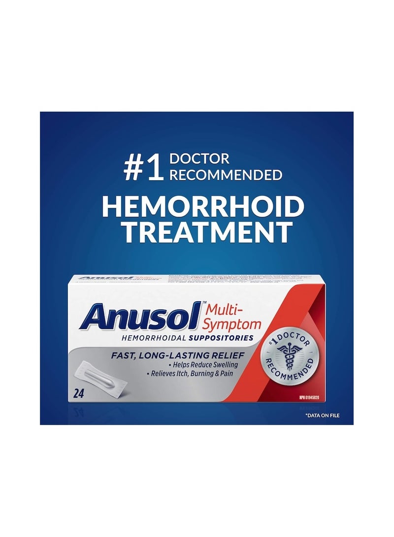 Anusol Multi-Symptom Hemorrhoidal Suppositories 24 Count - Image 3
