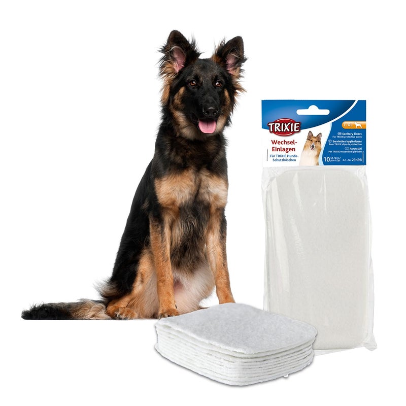 Trixie Pads for Protective Pants, Designed for Dogs in The Season to Prevent Staining of Carpets & Other Fabrics, Perfect for House Training - 10pcs, L-XL (Pack of 3) - Image 1