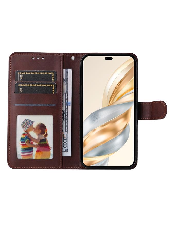 اس-توب جراب هاتف Honor X9c / Magic7 Lite الكلاسيكي المصنوع من جلد العجل القابل للطي - Image 4