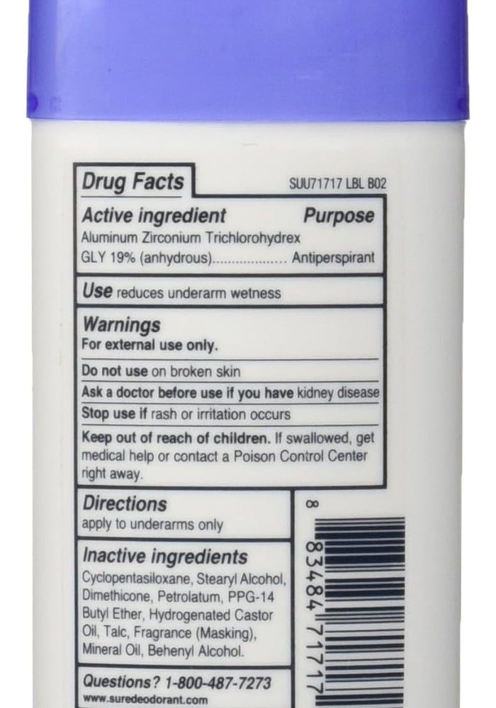 Sure Invisible Solid Anti-Perspirant and Deodorant, Unscented, 2.6-Ounces (Pack of 6) - Image 2