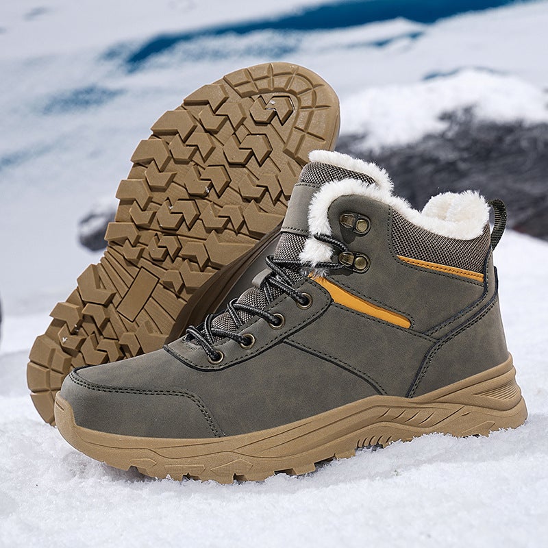 Plus Size Winter Fleece-Lined Sports Cotton Shoes Men'S Warm Snow Boots Outdoor Hiking Hiking Shoes Cold-Proof Winter Shoes - Image 3