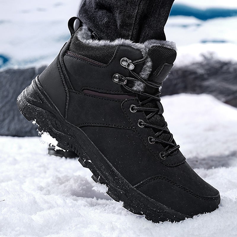 Plus Size Winter Fleece-Lined Sports Cotton Shoes Men'S Warm Snow Boots Outdoor Hiking Hiking Shoes Cold-Proof Winter Shoes - Image 5