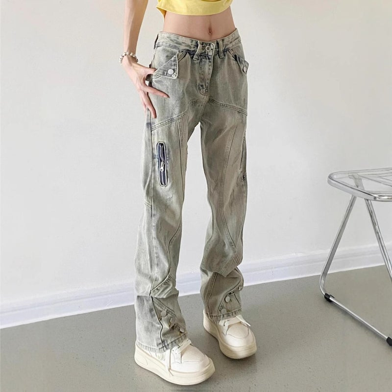 Unisex Classic Denim Jeans Loose Fit Daily Outdoor Wear - Image 2