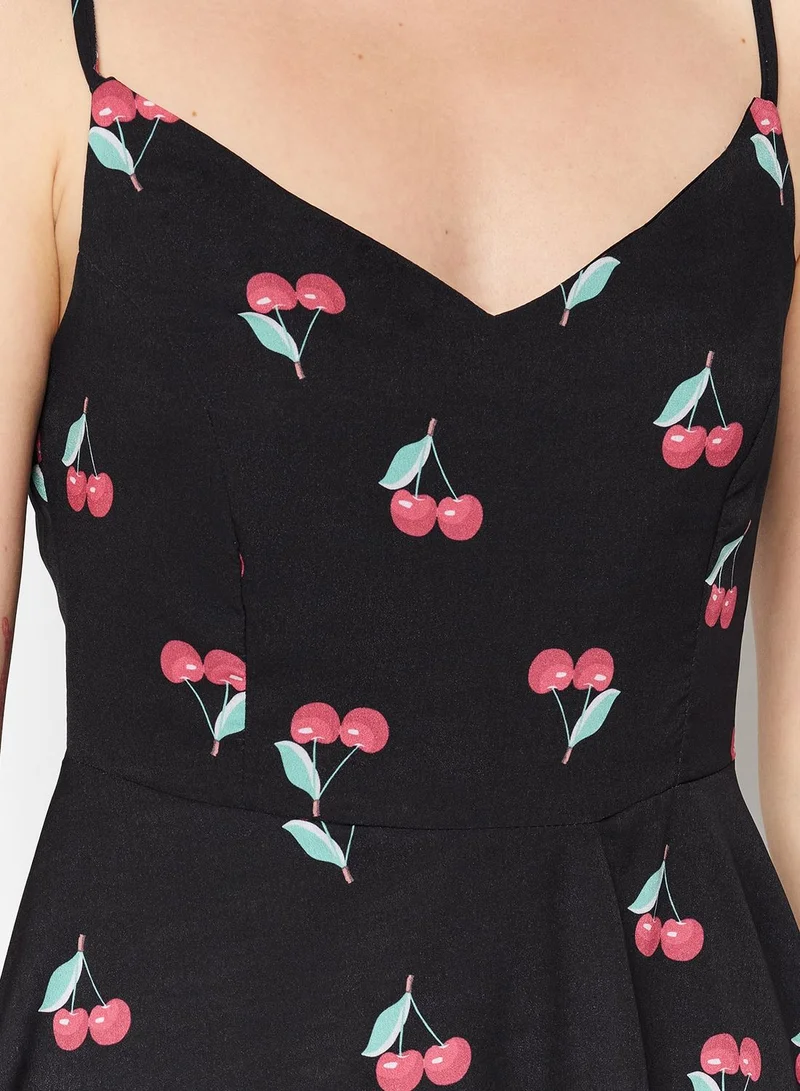 trendyol Strappy Printed Skater Dress