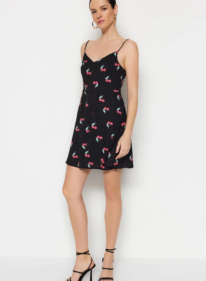 trendyol Strappy Printed Skater Dress