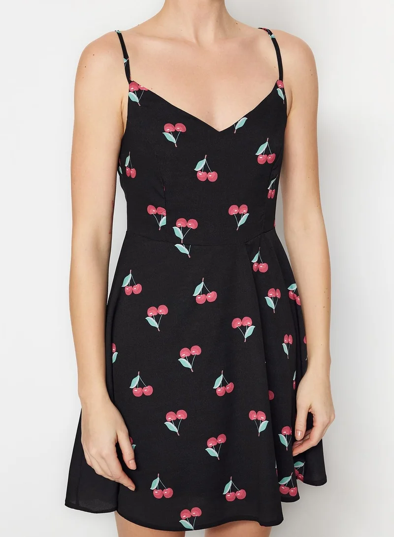trendyol Strappy Printed Skater Dress