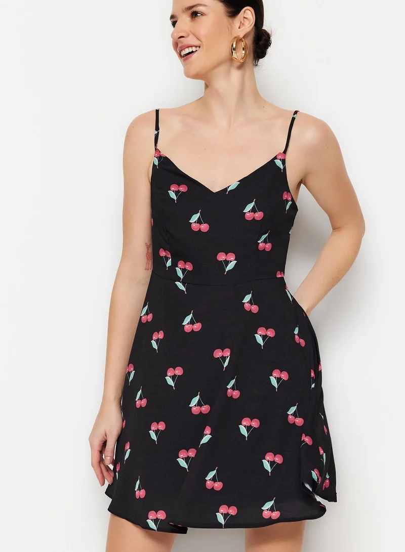 trendyol Strappy Printed Skater Dress
