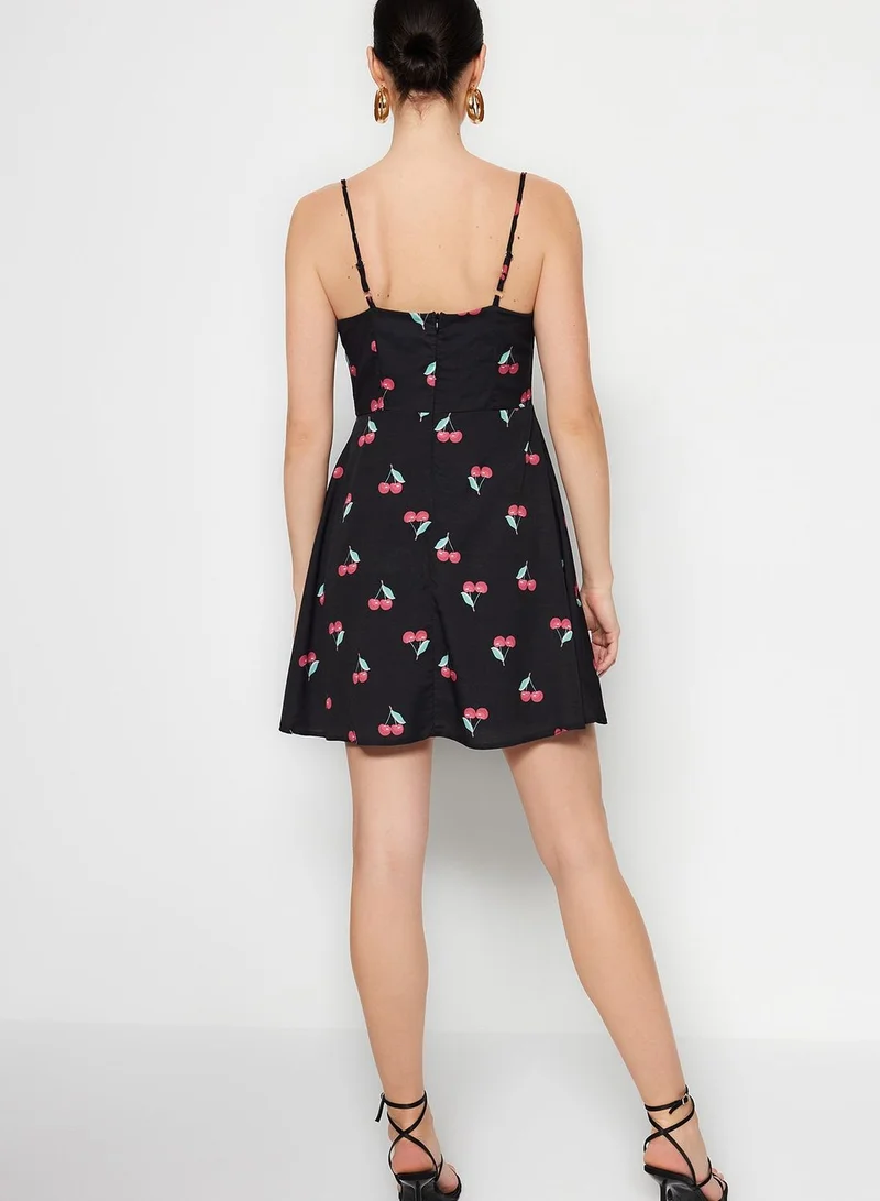 trendyol Strappy Printed Skater Dress