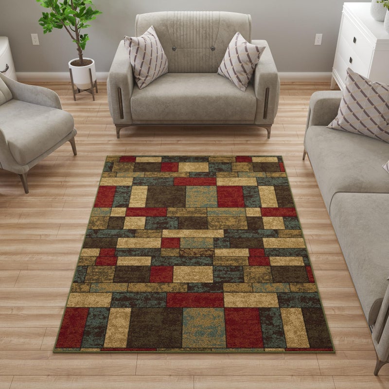 Ottomanson 5 x 66 Rugs for Living Room Boxes Area Rug for Bedroom  Non Slip Durable Large Floor Carpet for High Traffic Areas  Indoor Rug for Dining Room Kitchen Kids Playroom Multicolor