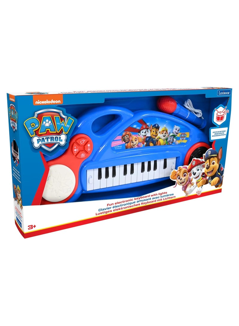 Lexibook Paw Patrol Electronic Piano | For Kids and Boys | Light Effects | Microphone | Drums | Built-in Speaker | DJ Player | Blue/Red - Image 1
