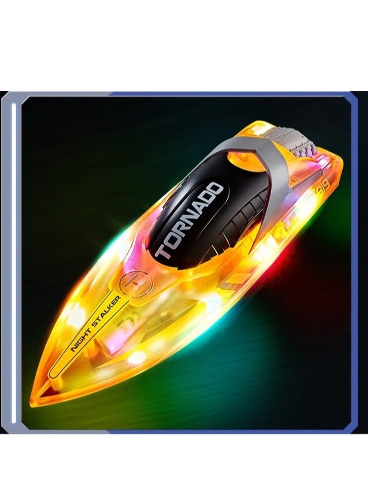 TORNADO HJ819 RC Boat for Kids 8-16, 15+ MPH Fast Remote Control Boat with LED Lights, 2.4G RC Electric Boats Pool and - Image 1