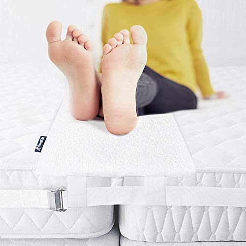 Moonsea Bed Bridge Twin to King Converter Kit, Twin Bed Connector with Extra Wide, Bamboo Terry Surface, Memory Foam Filler Pad and Non-Skid Bottom, Great for Guest and Family Room. - Image 1