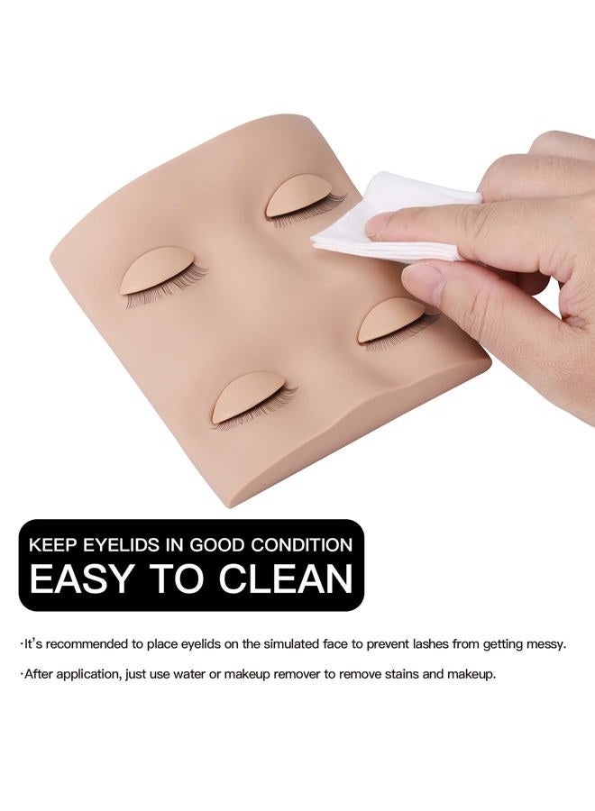 Pretty memory رأس دمية للرموش مع 2 زوج من جفون التدريب القابلة للإزالة، رأس دمية رموش واقعي، لوازم تمديد الرموش بلمسة ناعمة للتدريب - Image 5