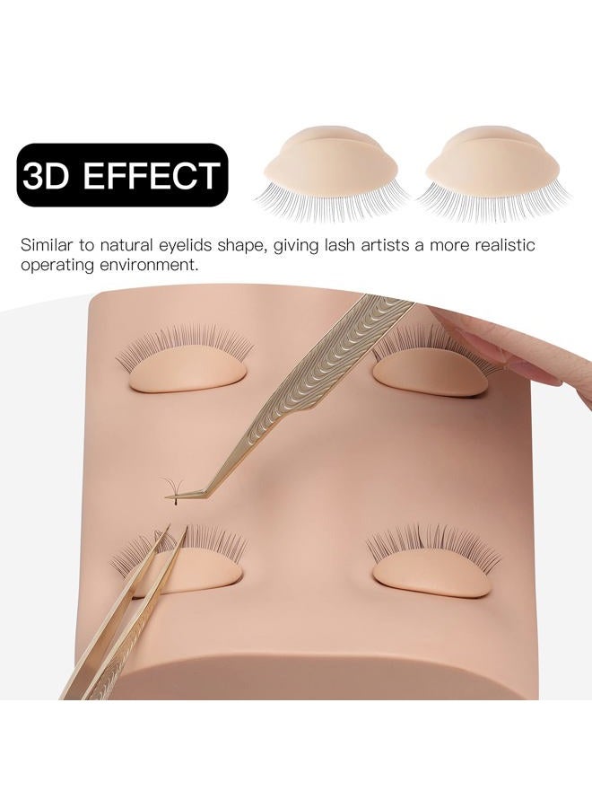 Pretty memory رأس دمية للرموش مع 2 زوج من جفون التدريب القابلة للإزالة، رأس دمية رموش واقعي، لوازم تمديد الرموش بلمسة ناعمة للتدريب - Image 4