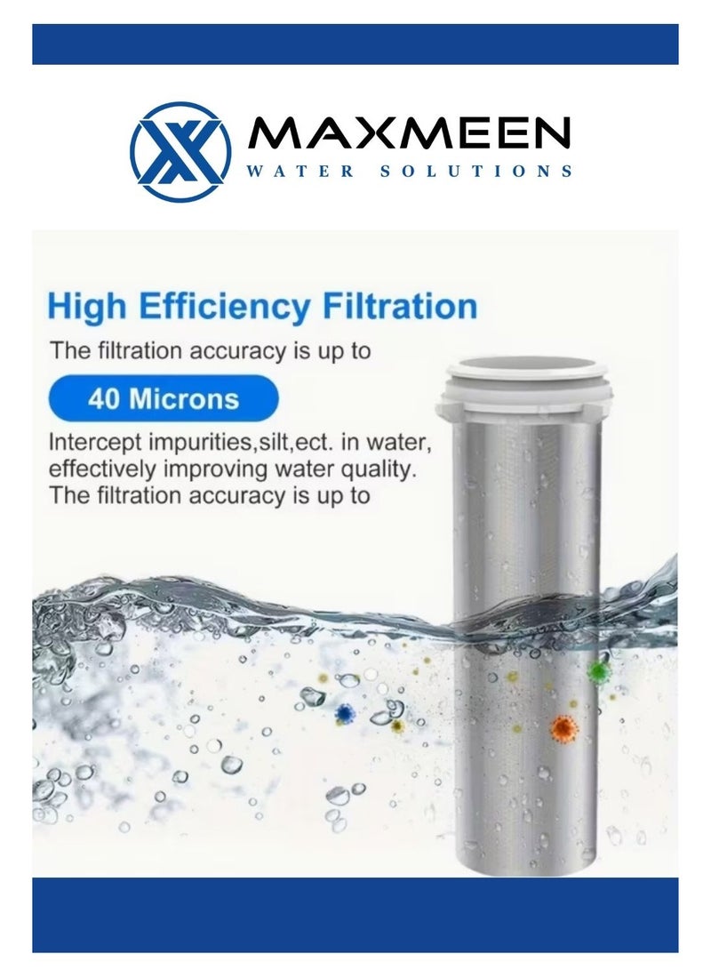 ماكسمين فلتر مياه مسبق 1/2 بوصة للمنزل – شبك ستانلس ستيل لإزالة الرواسب – بدون كهرباء- ماكسمين - Image 5
