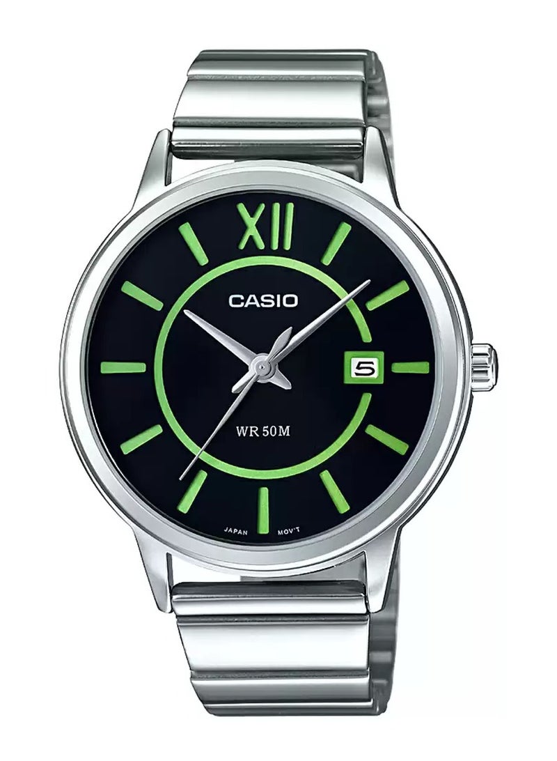 Analog Quartz Black Dial Stainless Steel Men's Watch MTP-E134D-1BVDF