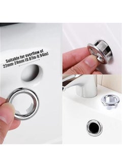 OCTOBER 4-Pack Sink Circular Overflow Hollow Ring,Overflow Drain Cover,Kitchen Bathroom Sink Hole Round Basin Cover,Bath Sink Hole Overflow Drain Cap Insert in Hole Spares (White)  - Image 3