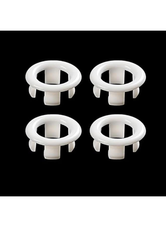 OCTOBER - 4-Pack Sink Circular Overflow Hollow Ring,Overflow Drain Cover,Kitchen Bathroom Sink Hole Round Basin Cover,Bath Sink Hole Overflow Drain Cap Insert in Hole Spares (White) - Image 1