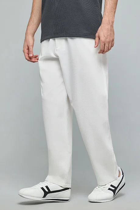 أر أند بي Solid Knit Pants with Drawstring Waist