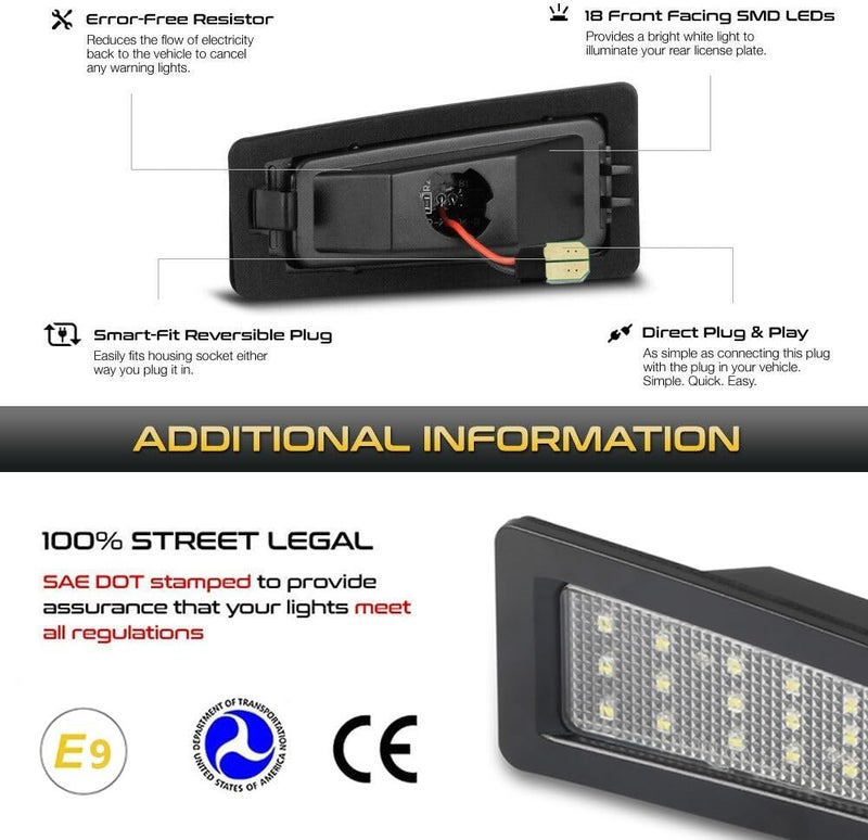 DEMULAX White LED License Plate Light for Mazda - Image 5