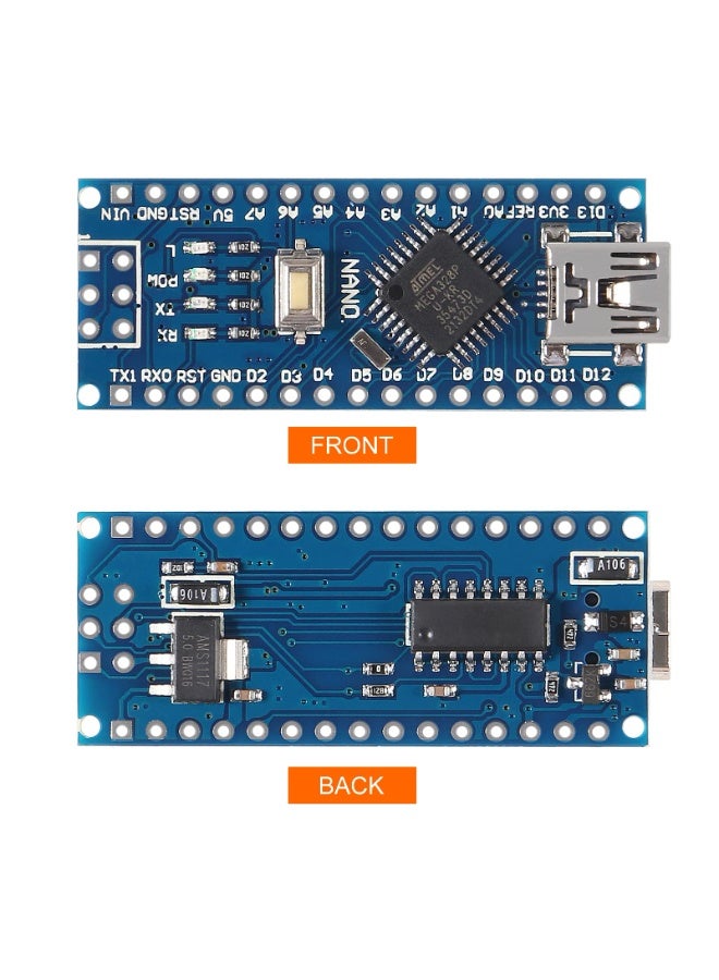 5 قطع لوحة متحكم دقيق Mini Nano V3.0 ATmega328P 5V 16M بمنفذ Mini USB متوافقة مع Arduino Nano - Image 2