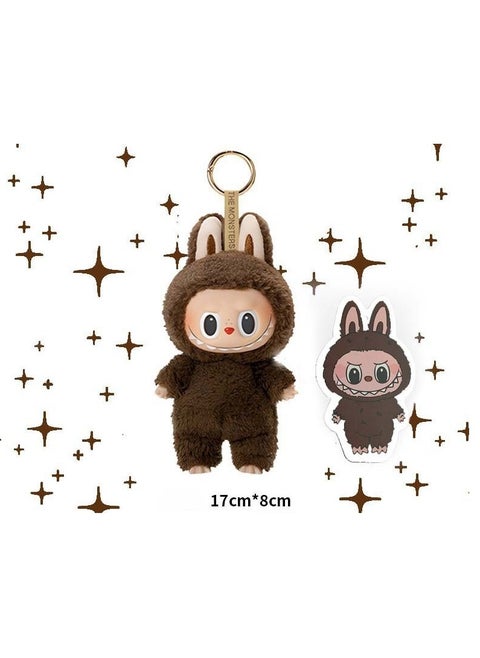 Bubble Mart Labubu II Heart-shaped Macaroon Enamel Face Blind Box Plush Doll Toy Ornaments - Specifications: Chestnut Cocoa Brown