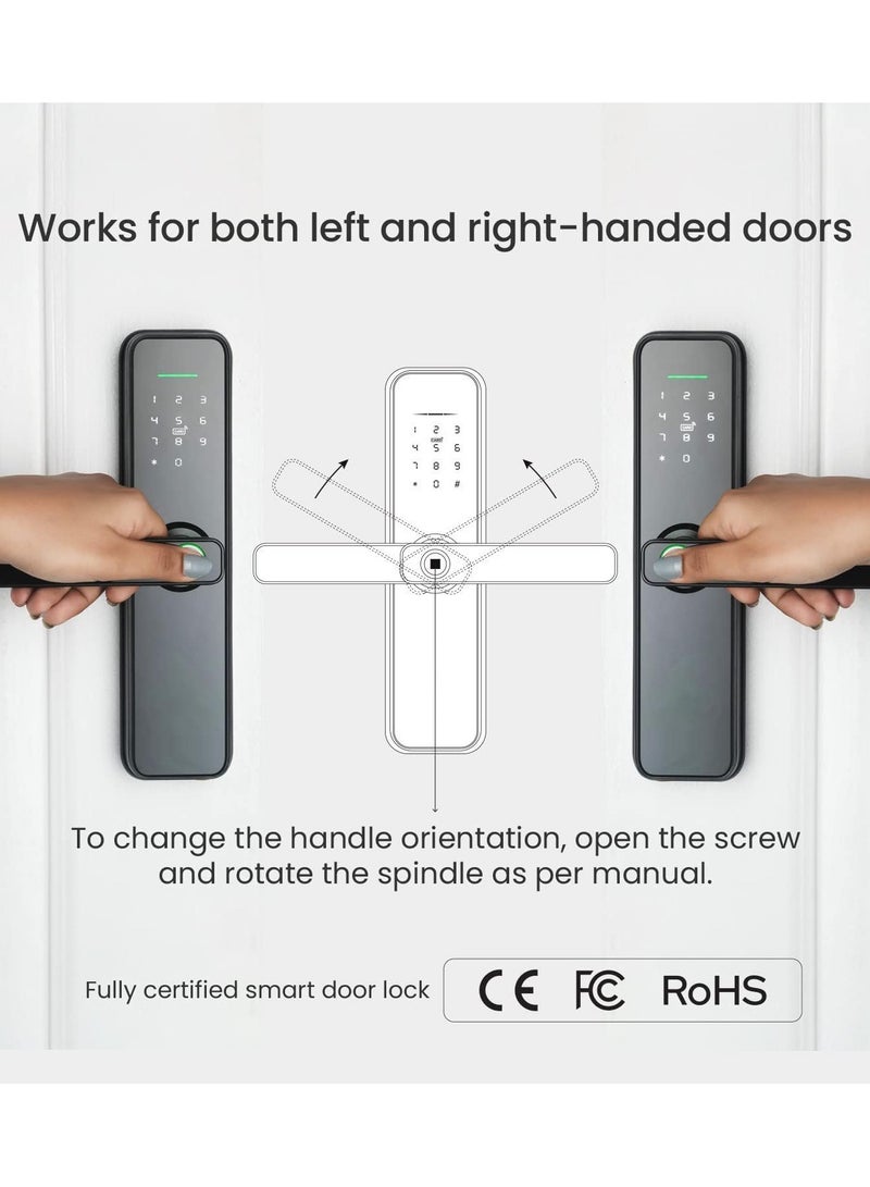 Nomeregan Smart Door Lock, TT Lock WiFi Lock , No Need Gateway, Fingerprint Door Lock, Deadbolt, Easy Installation for Front Door, Home, Office, Airbnb - Image 3