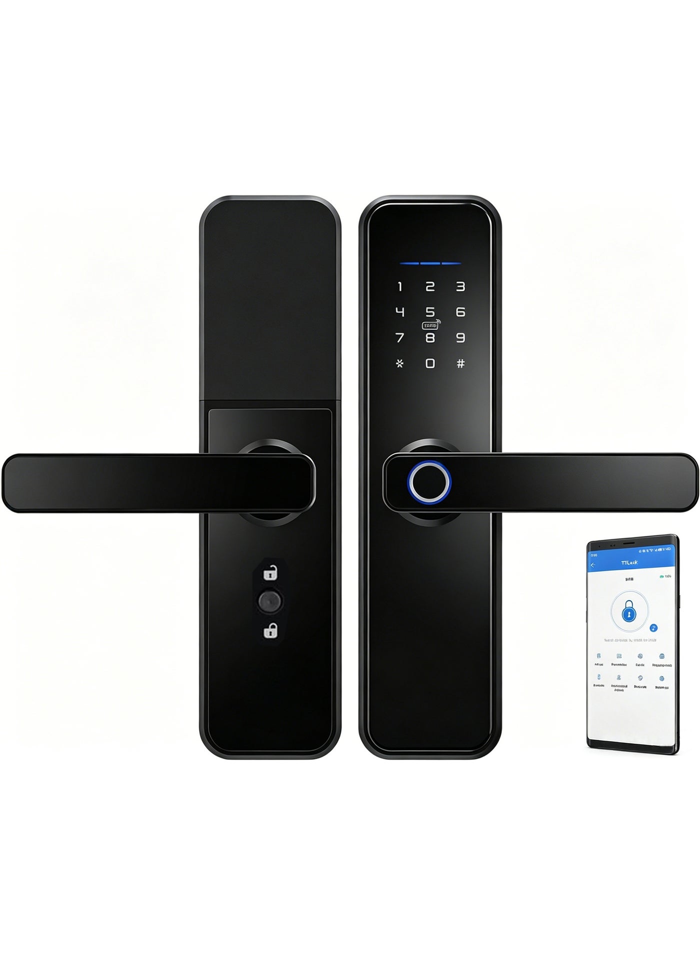 Smart Door Lock, TT Lock WiFi Lock , No Need Gateway, Fingerprint Door Lock, Deadbolt, Easy Installation for Front Door, Home, Office, Airbnb