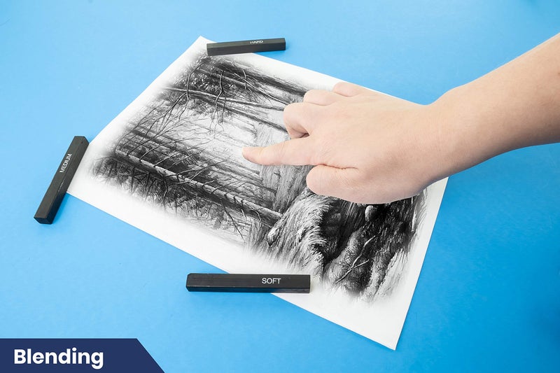 Pacific Arc Pacific Arc Compressed Charcoal Sticks Soft 12 Pack for Drawing, Sketching, and Shading  - Image 4