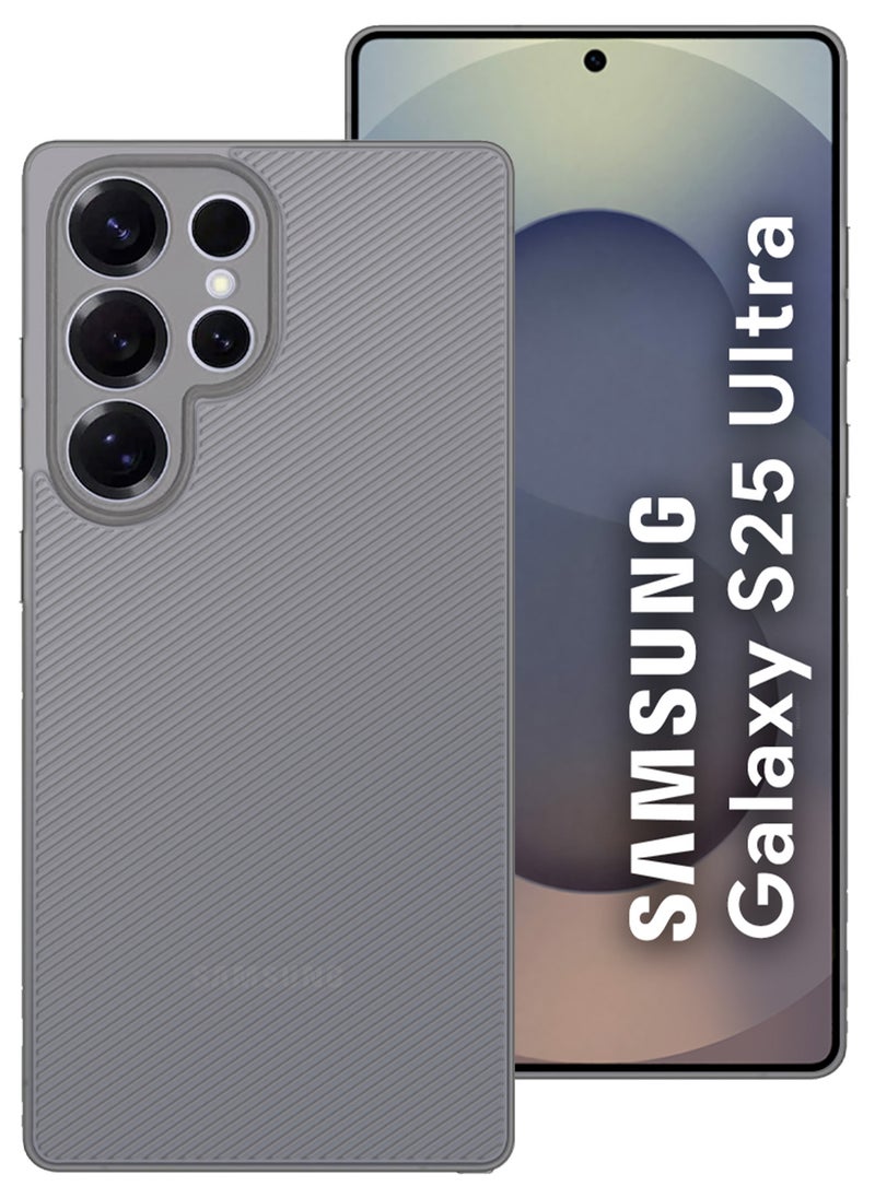 CATANES ( for Galaxy S25 Ultra ) Case Air Skin Line Design Back Cover Sturdy Durable Ultra-Thin Case Drop Protection Cover Clear - Dark Grey  - Image 1