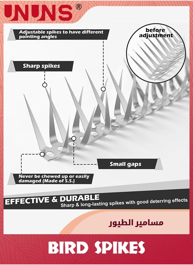 UNUNS - Bird Spikes,1M Raccoon Squirrel Spikes Deterrent,Keep Squirrel Pigeon Crow Away,No More Bird Nests,Good For Wall Barns Fence Roof And Squirrel Guard Baffle - Image 1