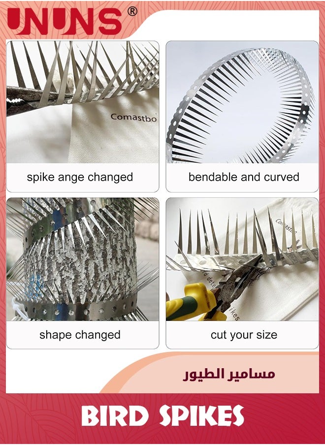 UNUNS - Bird Spikes,1M Raccoon Squirrel Spikes Deterrent,Keep Squirrel Pigeon Crow Away,No More Bird Nests,Good For Wall Barns Fence Roof And Squirrel Guard Baffle - Image 1
