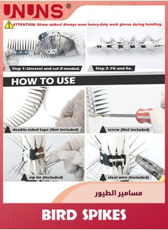 UNUNS Bird Spikes,1M Raccoon Squirrel Spikes Deterrent,Keep Squirrel Pigeon Crow Away,No More Bird Nests,Good For Wall Barns Fence Roof And Squirrel Guard Baffle  - Image 3